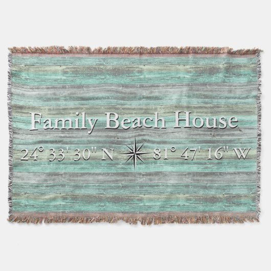 Couverture Décoration Côtière Personnalisée Et Longitude (Devant)