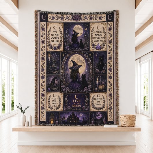 Couverture Décoration de Halloween en patchwork de sorcière