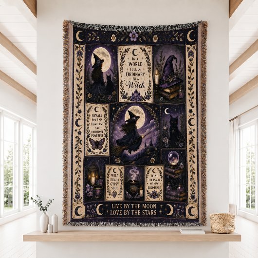 Couverture Décoration de Halloween en patchwork de sorcière