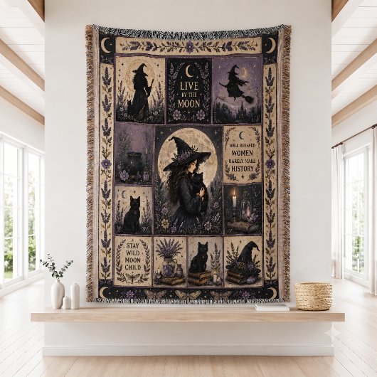 Couverture Décoration de Halloween en patchwork de sorcière