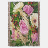Couverture décorative avec roses roses et autres é (devant Vertical)