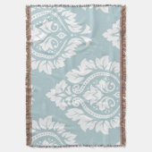 Couverture Decorative Damask Art I White on Duck Egg Blue (devant Vertical)