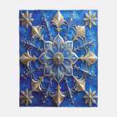 Couverture décorative en laine polaire bleue et or (Devant)