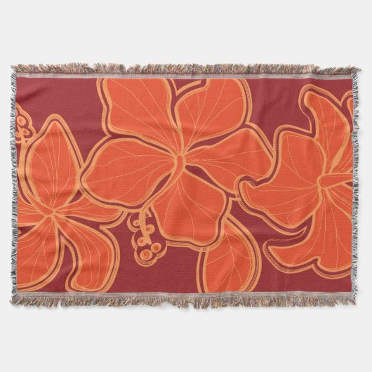 Couverture décorative florale Hawaïenne à motif d' (Devant)