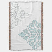 Couverture Défiler Damask Art I (ligne) Canard Oeuf Bleu Gris (devant Vertical)