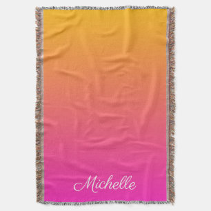 Couverture dégradé jaune et rose ombre