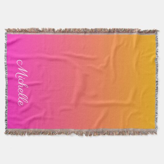 Couverture dégradé jaune et rose ombre (Devant)