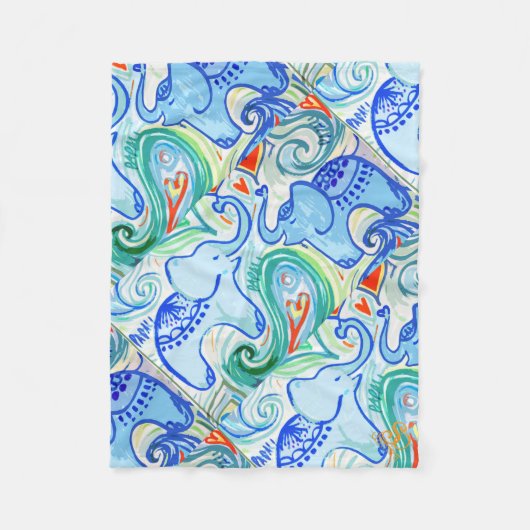 Couverture d'éléphant d'Asie de maman et de bébé (Devant)