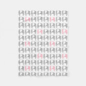 Couverture d'éléphant - gris et rose (Devant)