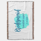 Couverture Demoiselle d'honneur bleu vert aquarelle ajoutez n (devant Vertical)