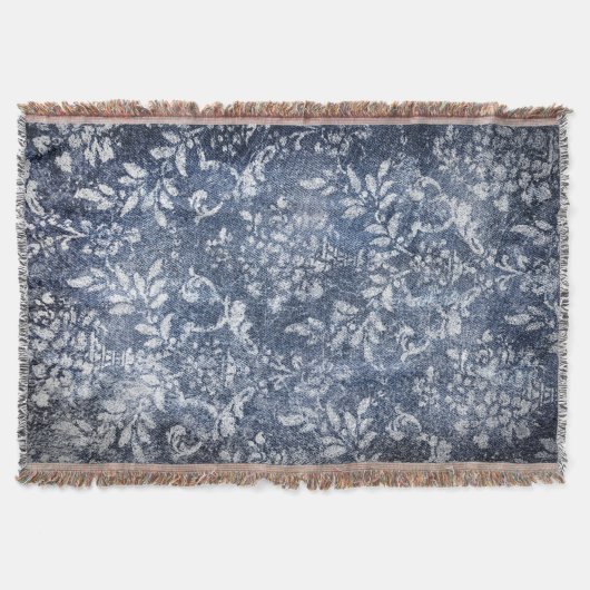 Couverture Denim floral défraîchi : Arrière - plan texturé gr (Devant)