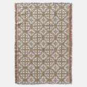 Couverture Dentelle ajourée - blanc sur taupe foncé (devant Vertical)