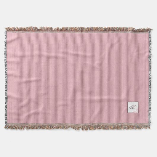 Couverture Dentelle de Rose en bande rose Monogramme initial  (Devant)