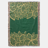 Couverture Dentelle d'or de feuille sur l'arrière - plan vert (devant Vertical)