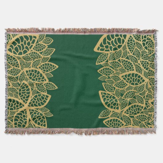 Couverture Dentelle d'or de feuille sur l'arrière - plan vert (Devant)