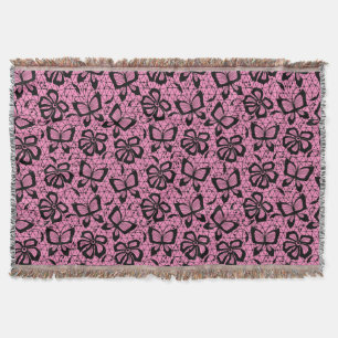 Couverture dentelle motif à papillons
