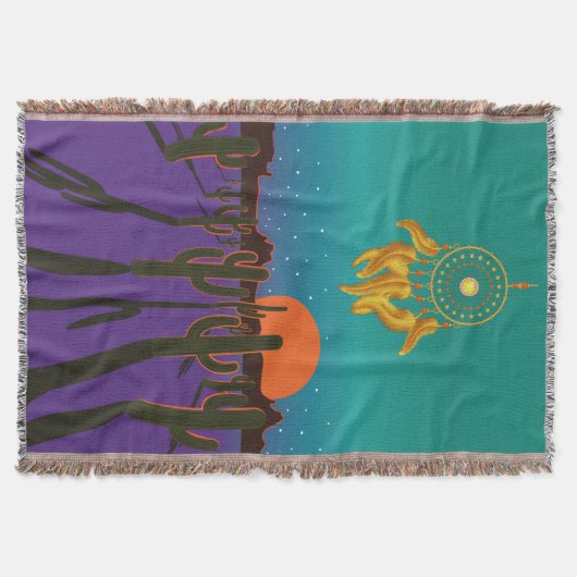 Couverture Désert de l'Arizona la nuit avec Gold Dream Catche (Devant)