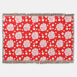 Couverture Design d'illustrations florales Pois en rouge blan
