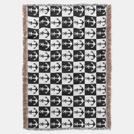 Couverture Design Motif Ancre en blanc noir (devant Vertical)