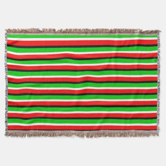 Couverture Design Motif Red Green Stripes (Devant)