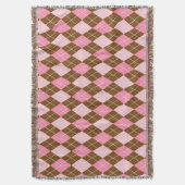 Couverture Designer Throw Blanche par Serenity - Brown et ros (devant Vertical)