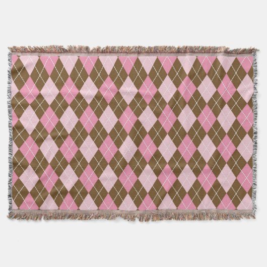 Couverture Designer Throw Blanche par Serenity - Brown et ros (Devant)