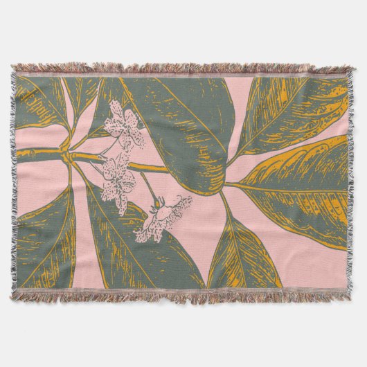 Couverture Dessin botanique rose et vert Palm Frond (Devant)