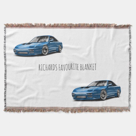 Couverture dessin de voiture bleue 240sx  (Devant)