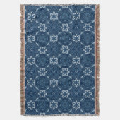 Couverture Dessin floral bleu et blanc (devant Vertical)