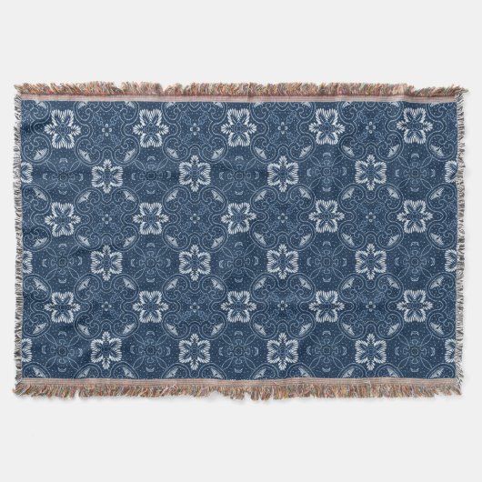 Couverture Dessin floral bleu et blanc (Devant)