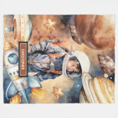 Couverture d'expédition de fusée avec nom pour enf (Devant (Horizontal))