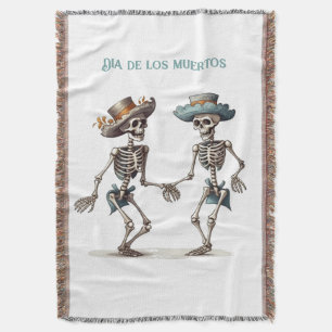 Couverture Dia de los Muertos dansant squelettes personnalisa