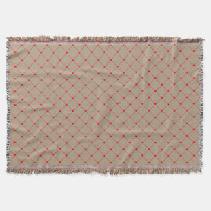 Couverture Diamant Formé Rouge Coeur & Ligne Art