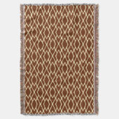Couverture Diamants Ikat - Marron chocolat et crème (devant Vertical)