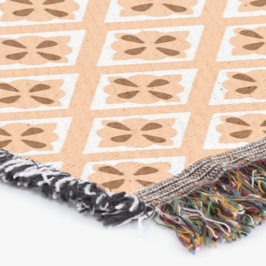 Couverture Diamants médiévaux - pêche rose et blanc (Coin)