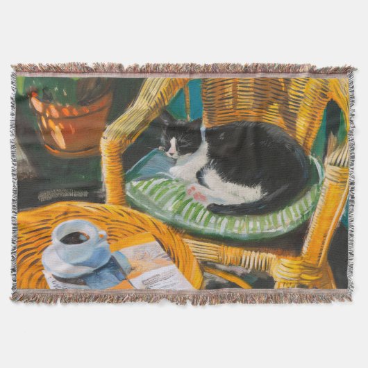 Couverture Dimanche matin | Peinture confortable pour chat et (Devant)