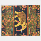 Couverture d'impression d'éléphant indien - douce, (Devant (Horizontal))