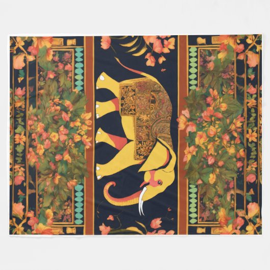 Couverture d'impression d'éléphant indien - douce, (Devant (Horizontal))