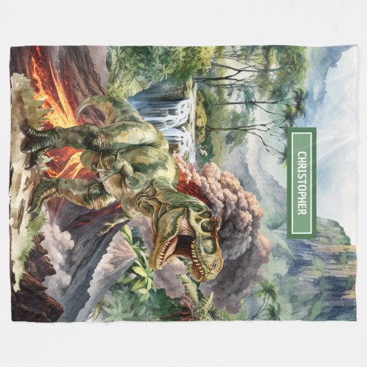 Couverture Dinosaure Personnalisée Garçon Annivers (Devant (Horizontal))