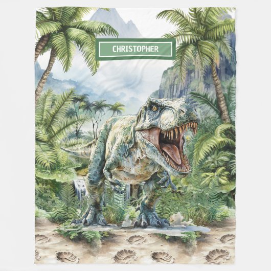 Couverture Dinosaure Wild Nom personnalisé (Devant)