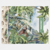 Couverture Dinosaure Wild Nom personnalisé (Devant (Horizontal))