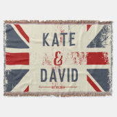 Couverture Distressed Union Jack Couple's Names Mariage Cadea (Devant)