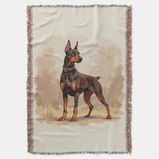 Couverture Dobermann Pinscher marron rouille rouge Chien (devant Vertical)