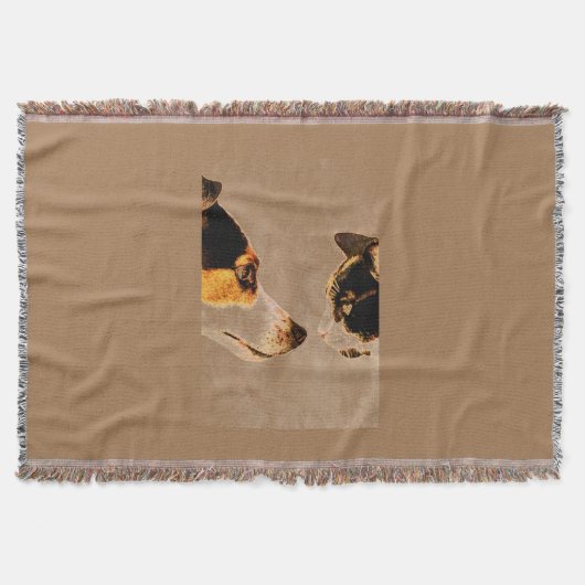 COUVERTURE 'DOG/CAT TAPESTRY JETTE EN BROWN. (Devant)