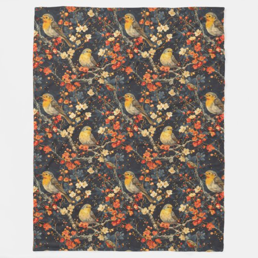 Couverture d'oiseaux et de fleurs pour des nuits d (Devant)