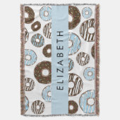 Couverture Donuts Bleus, Donuts Brown, Sprinkings, Votre Nom (devant Vertical)
