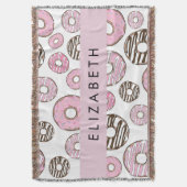 Couverture Donuts Roses, Donuts Blancs, Sprinkings, Votre Nom (devant Vertical)