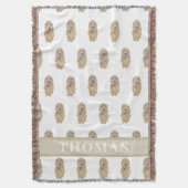 Couverture Doodle doré Apricot personnalisé réversible (devant Vertical)