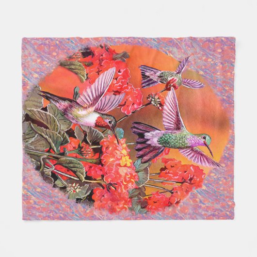 Couverture d'ouatine de 3 colibris (Devant (Horizontal))