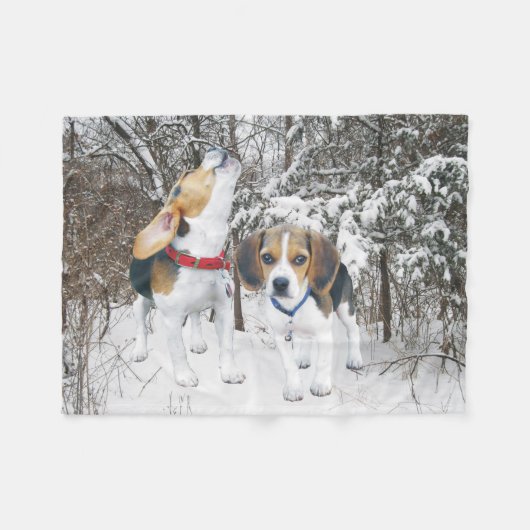 Couverture d'ouatine de chiots de beagle de neige (Devant (Horizontal))
